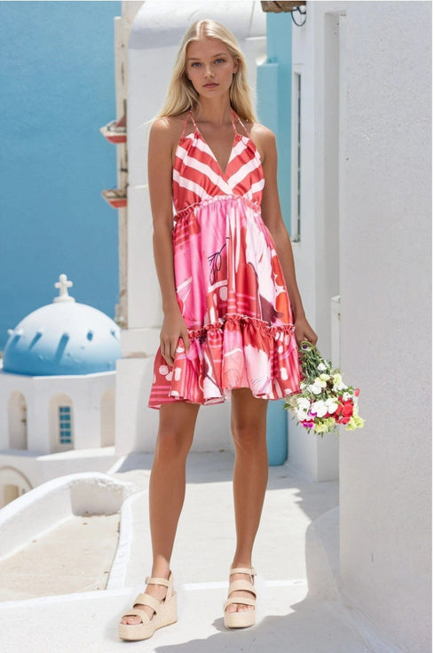 Trixie Halter Dress -Tulipa